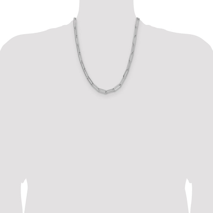 Buy Stylish 6.5mm Sterling Silver Paperclip Chain - Rhodium-Plated Luxury!-4