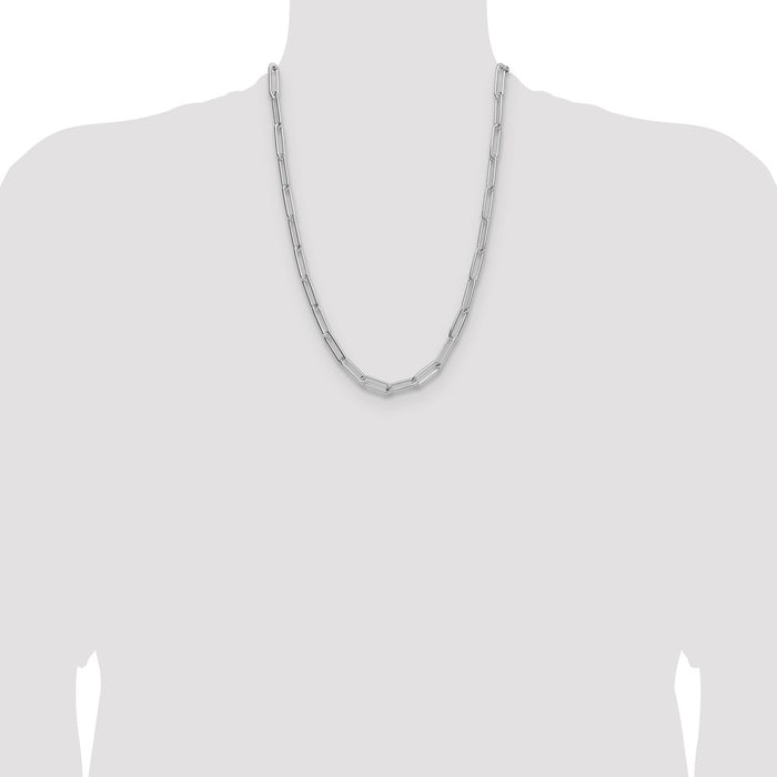 Buy Stylish 6.5mm Rhodium-Plated Sterling Silver Paperclip Chain - Affordable Luxury-4