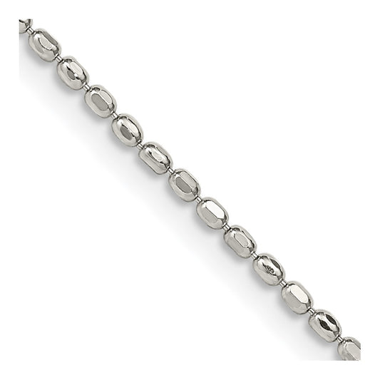 Buy Stylish 1.5mm Sterling Silver Elegant Beaded Chain - Luxury Value!
