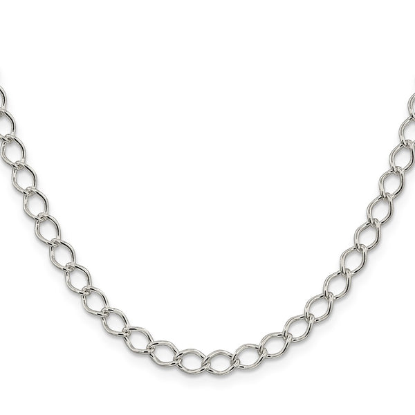 5.75mm Sterling Silver Elegant Open Curb Chain