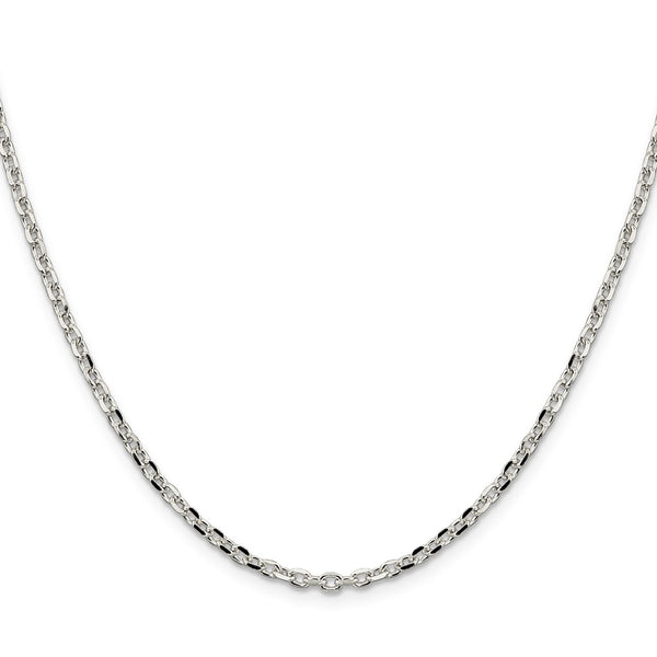 2.75mm Sterling Silver Diamond-Cut Forzantine Cable Chain Necklace