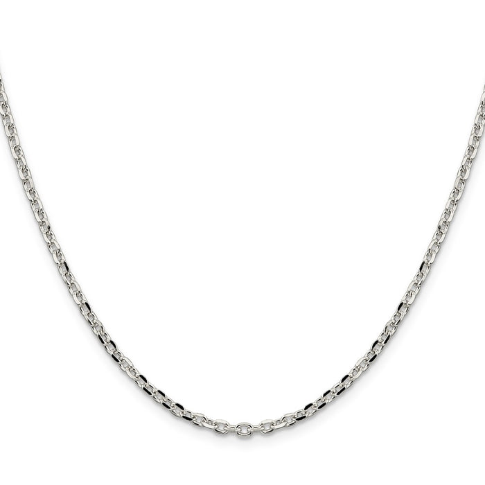 Exclusive 2.75mm Sterling Silver Diamond-Cut Forzantine Cable Chain Necklace-2