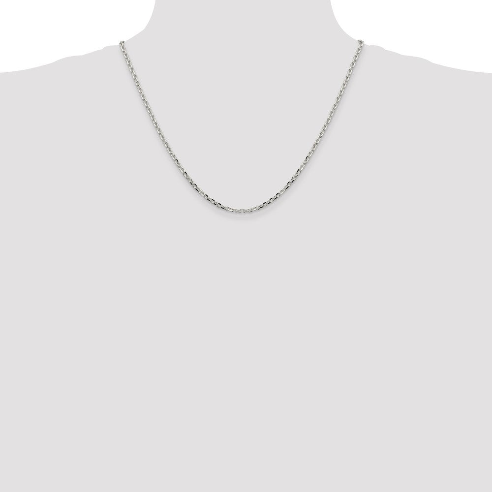 Exclusive 2.75mm Sterling Silver Diamond-Cut Forzantine Cable Chain Necklace