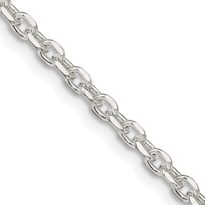 Exclusive 2.75mm Sterling Silver Diamond-Cut Forzantine Cable Chain Necklace-1
