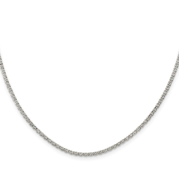 Sterling Silver 2mm Elegant Anchor Pendant Necklace