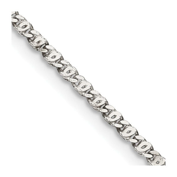 Sterling Silver 2mm Elegant Anchor Pendant Necklace