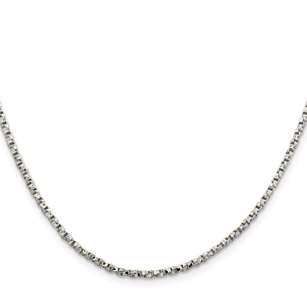 2.25mm Twisted Box Chain Necklace in Sterling Silver