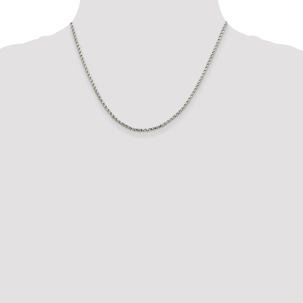 High-Quality 2.25mm Twisted Box Link Chain in Sterling Silver | Stylish Value