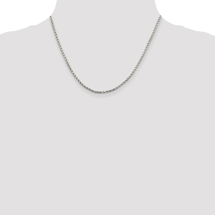 High-Quality 2.25mm Twisted Box Link Chain in Sterling Silver | Stylish Value-4