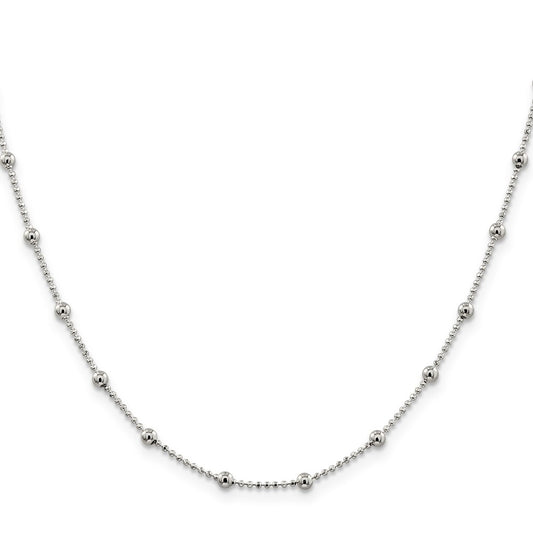 Buy Stylish Diamond-Cut Fancy Beaded Chain 1.15mm in Sterling Silver