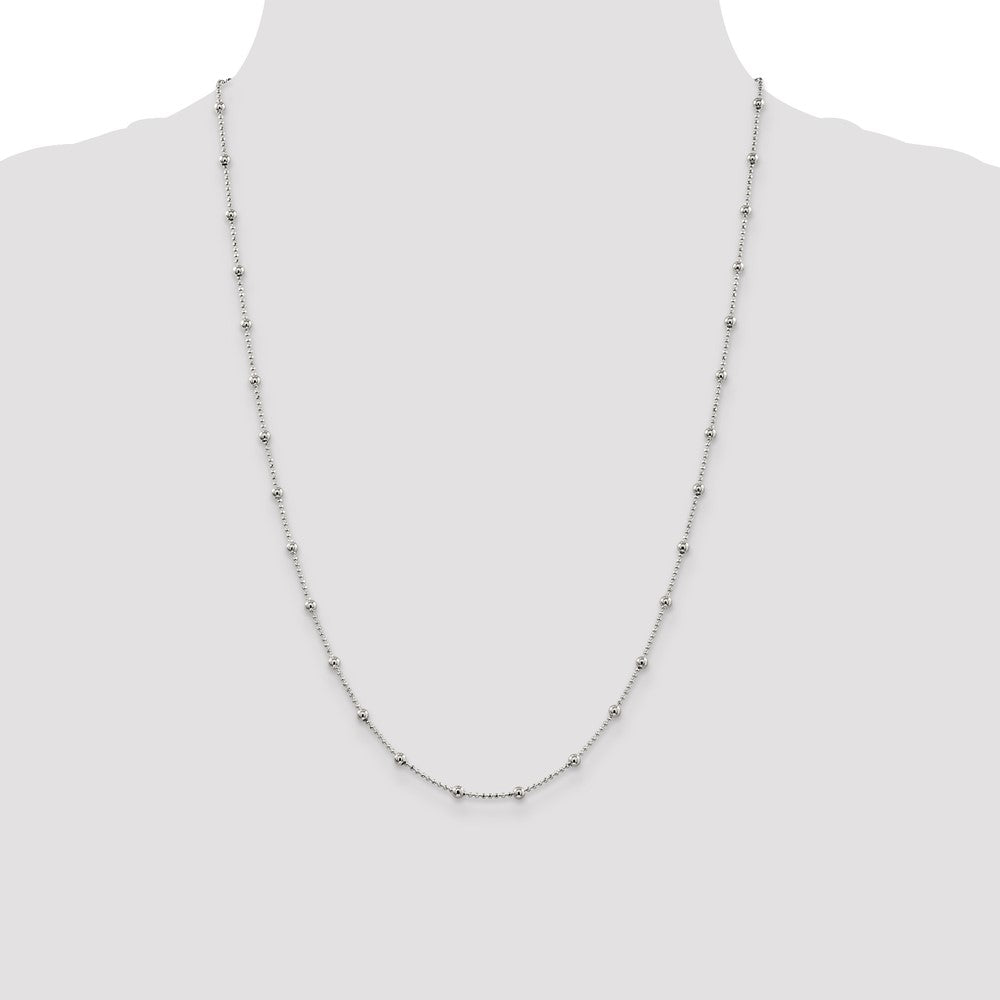 Buy Stylish Diamond-Cut Fancy Beaded Chain 1.15mm in Sterling Silver