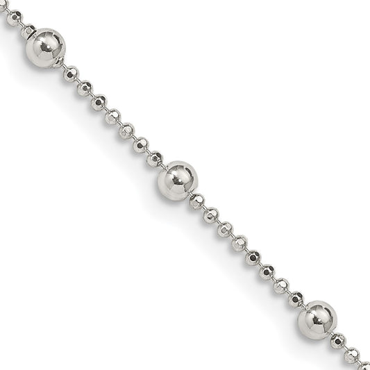 Buy Stylish Diamond-Cut Fancy Beaded Chain 1.15mm in Sterling Silver