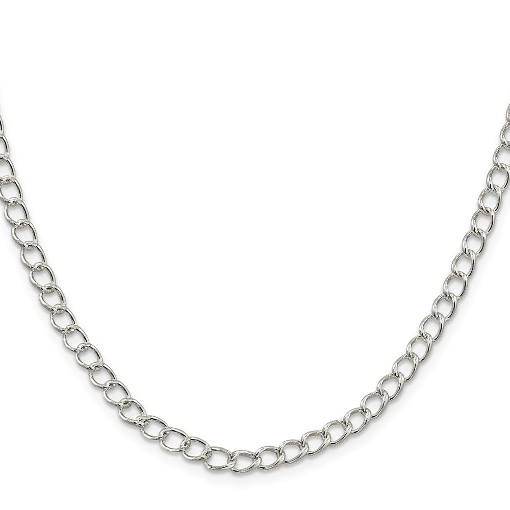 Buy Stylish 4.5mm Sterling Silver Half-Round Open Curb Chain - Luxury Value!