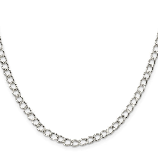 Buy Stylish 4.5mm Sterling Silver Half-Round Open Curb Chain - Luxury Value!
