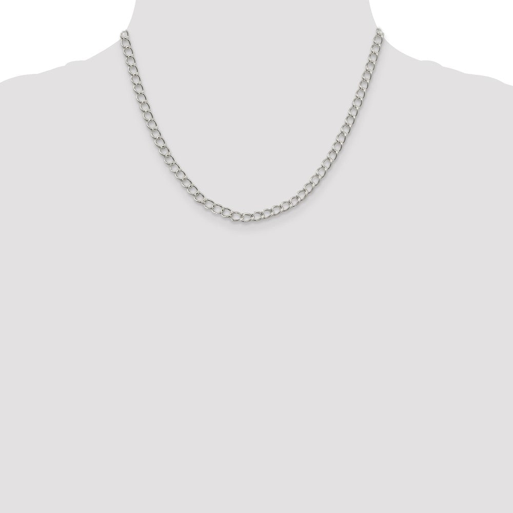 Buy Stylish 4.5mm Sterling Silver Half-Round Open Curb Chain - Luxury Value!