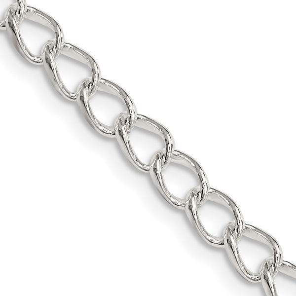 4.5mm Sterling Silver Half-Round Curb Chain