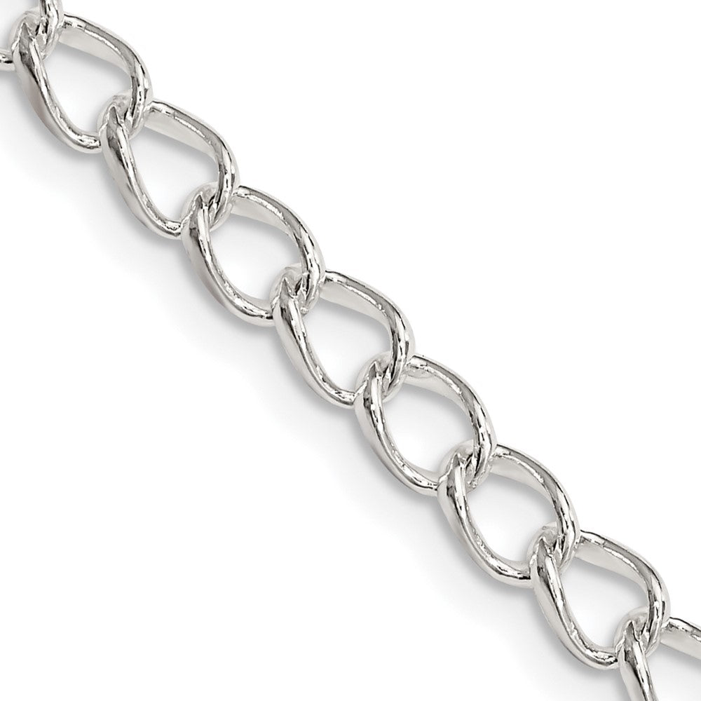 Buy Stylish 4.5mm Sterling Silver Half-Round Open Curb Chain - Luxury Value!