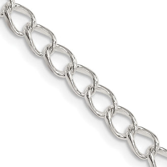 Buy Stylish 4.5mm Sterling Silver Half-Round Open Curb Chain - Luxury Value!