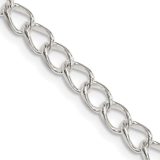 Buy Stylish 4.5mm Sterling Silver Half-Round Open Curb Chain - Luxury Value!