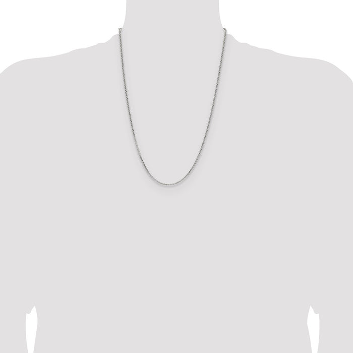 Buy 2.1mm Diamond-Cut Sterling Silver Forzantine Cable Chain - Stylish Value!-4