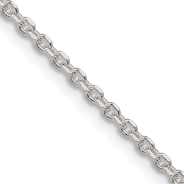 2.1mm Diamond-Cut Sterling Silver Forzantine Cable Chain