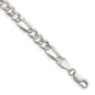 Exclusive 6.1mm Flat Diamond-Cut Pave Figaro Chain in Sterling Silver - Stylish Value-5