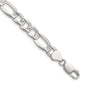 Buy Stylish 8.0mm Flat Diamond-Cut Pave Figaro Chain in Sterling Silver-6