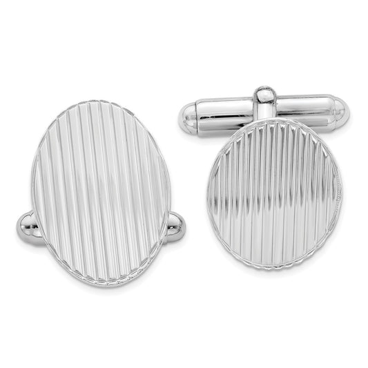 High-Quality Rhodium-Plated Sterling Silver Cuff Links | Stylish Luxury Accessory