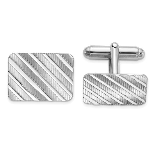 High-Quality Rhodium-Plated Sterling Silver Cuff Links - Affordable Luxury