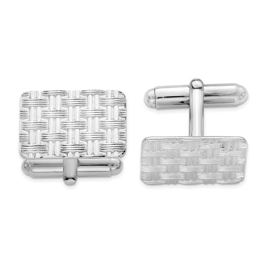 Buy Stylish Rhodium-Plated Sterling Silver Cuff Links - Exclusive Value Offer!