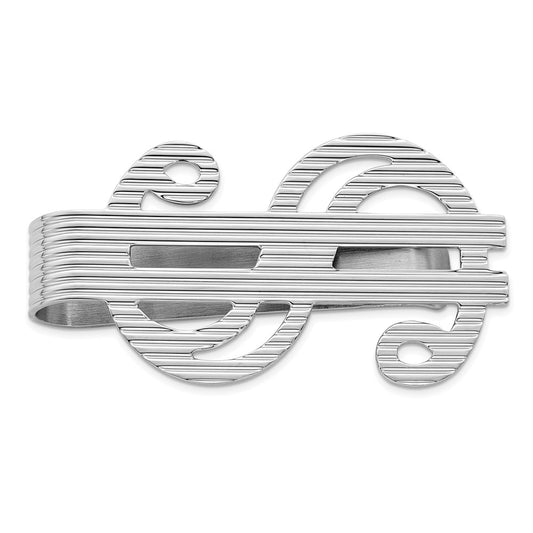 Buy Stylish Rhodium-Plated Sterling Silver Dollar Sign Money Clip - Affordable Luxury