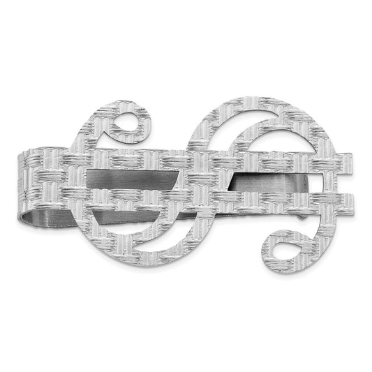 Buy Stylish Rhodium-Plated Sterling Silver Dollar Sign Money Clip - Luxury Value