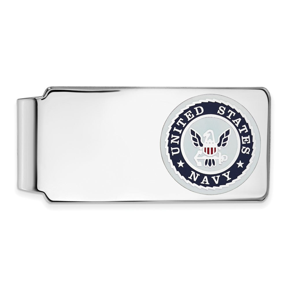Buy Stylish Rhodium-Plated Sterling Silver U.S. Navy Money Clip - Affordable Luxury