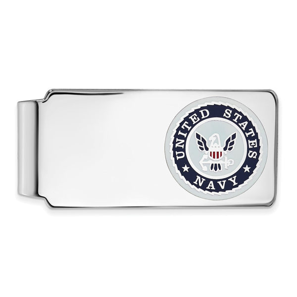 Rhodium-Plated Sterling Silver U.S. Navy Money Clip