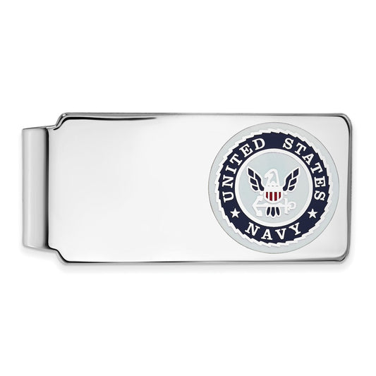 Buy Stylish Rhodium-Plated Sterling Silver U.S. Navy Money Clip - Affordable Luxury