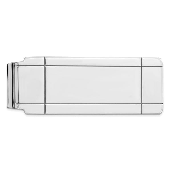 Rhodium-Plated Sterling Silver Money Clip - Style GR1-1022441