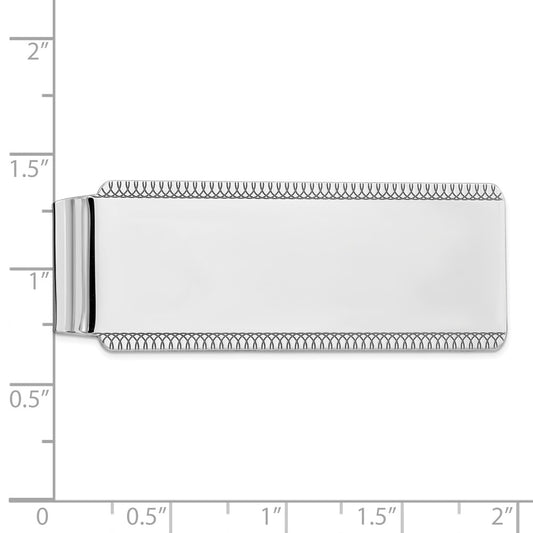 High-Quality Rhodium-Plated Sterling Silver Money Clip - Stylish Satin Finish