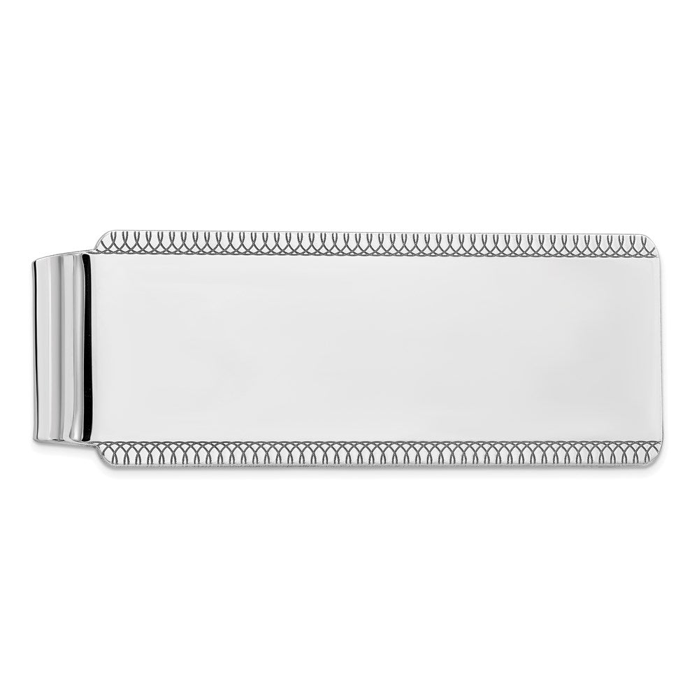 High-Quality Rhodium-Plated Sterling Silver Money Clip - Stylish Satin Finish