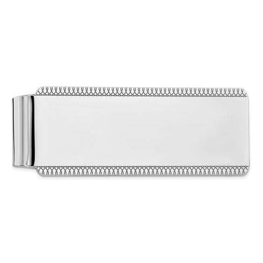 High-Quality Rhodium-Plated Sterling Silver Money Clip - Stylish Satin Finish