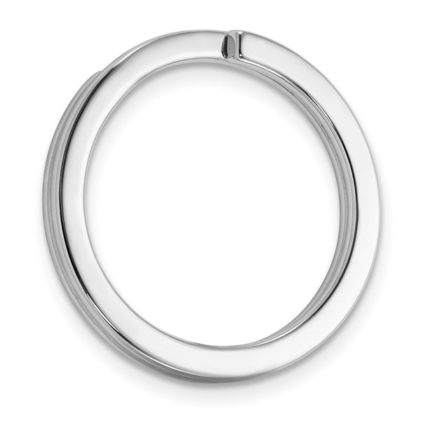 Rhodium-Plated Medium Key Ring in 925 Sterling Silver