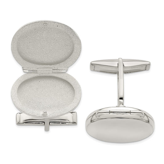 Buy Exclusive Sterling Silver Oval Locket Cufflink Set - Stylish & Affordable!