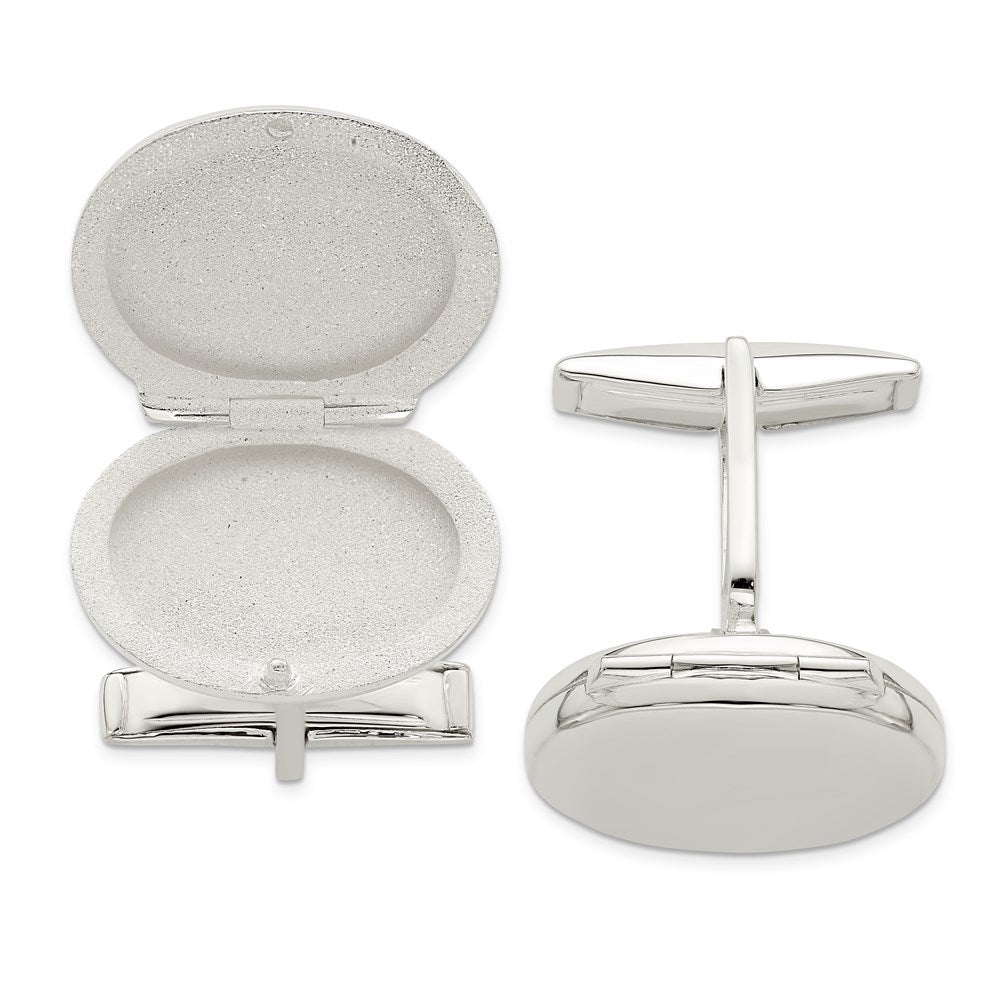 Buy Exclusive Sterling Silver Oval Locket Cufflink Set - Stylish & Affordable!