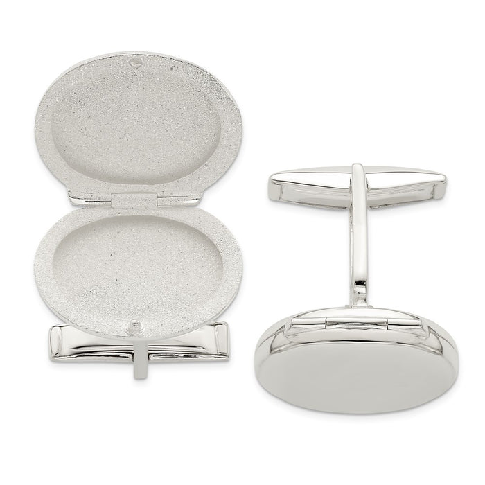 Buy Exclusive Sterling Silver Oval Locket Cufflink Set - Stylish & Affordable!-3