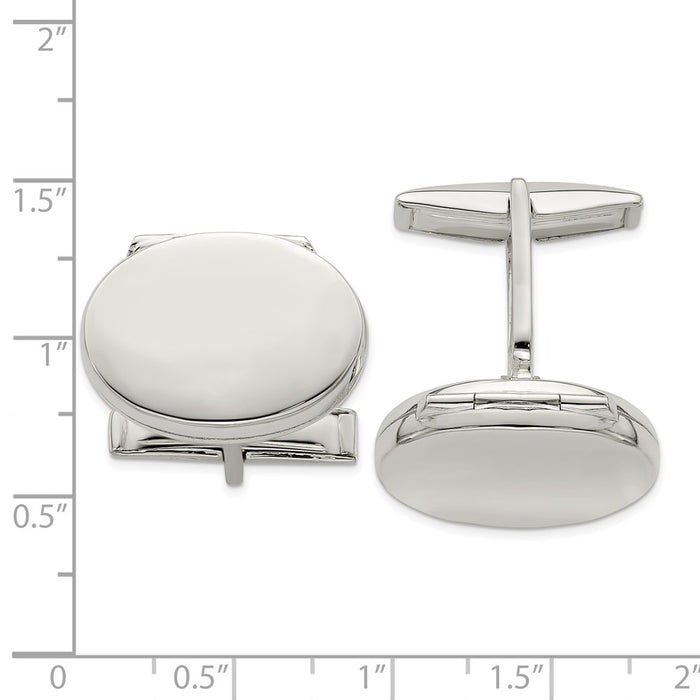 Buy Exclusive Sterling Silver Oval Locket Cufflink Set - Stylish & Affordable!-4