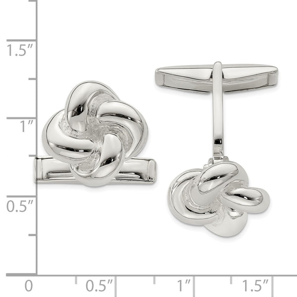 Sterling Silver Intertwined Knot Cufflinks