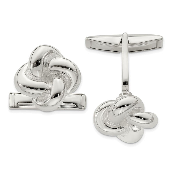 Sterling Silver Intertwined Knot Cufflinks