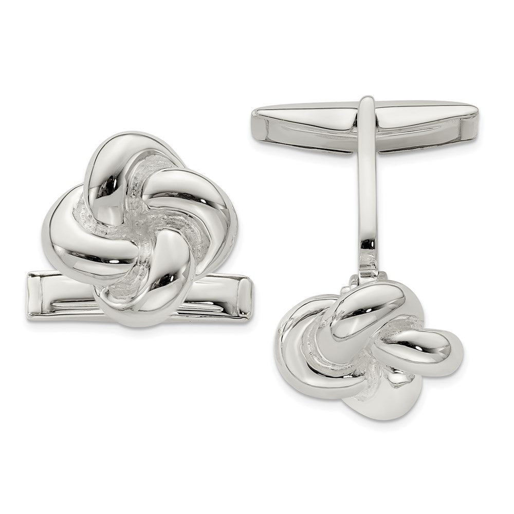 High-Quality Sterling Silver Intertwined Knot Cufflinks - Stylish Value Accessory