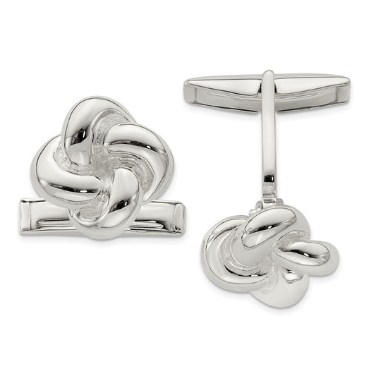 High-Quality Sterling Silver Intertwined Knot Cufflinks - Stylish Value Accessory