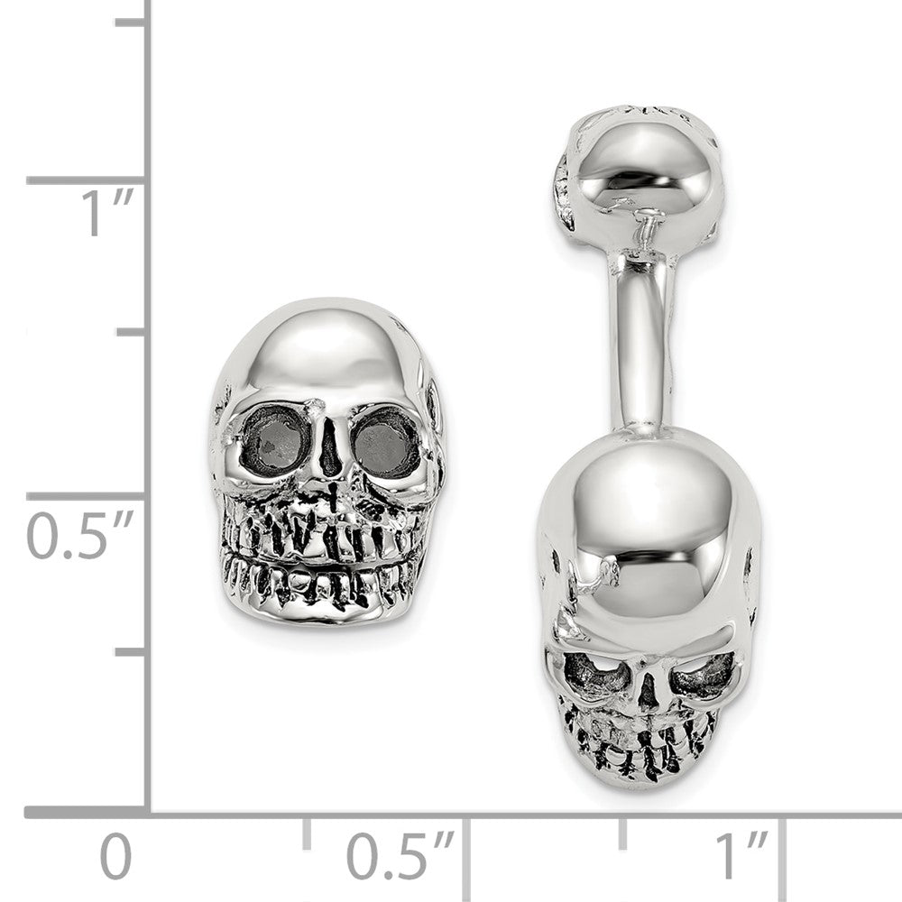 High-Quality Antiqued Sterling Silver Skull Cuff Links | Stylish & Affordable Gift
