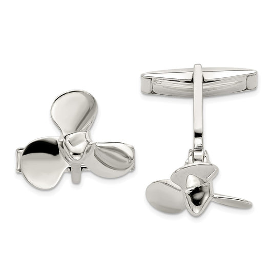 Exclusive Sterling Silver Propeller Cufflinks - Stylish Design, Affordable Price